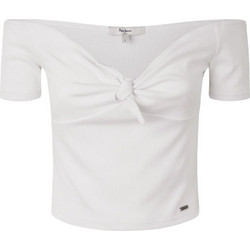 Pepe Jeans Beth Γυναικείο Καλοκαιρινό Crop Top Λευκό PL505136-800