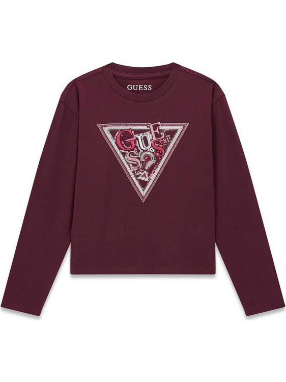 Guess Παιδικό T-Shirt Μακρυμάνικο Μπορντό J6YI07K3704-A40T