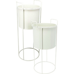 Spitishop Κασπώ Δαπέδου Μεταλλικό με Βάση Λευκό 18.7x50.8cm 2τμχ FZ1002280