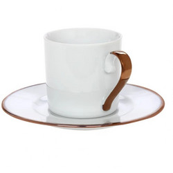 Cryspo Trio Elegant Φλιτζάνι Τσαγιού Πορσελάνης Λευκό Ροζ Χρυσό 220ml 24.011.16
