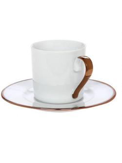 Cryspo Trio Elegant Φλιτζάνι Τσαγιού Πορσελάνης Λευκό Ροζ Χρυσό 220ml 24.011.16