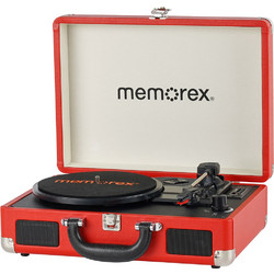 Memorex MX-TT708 Πικάπ Βαλιτσάκι με Ηχεία Bluetooth & USB Red White