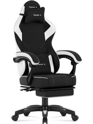Possina Force 3,7 Καρέκλα Gaming Δερματίνης με Ρυθμιζόμενα Μπράτσα και Υποπόδιο Μαύρη Λευκή 163196189
