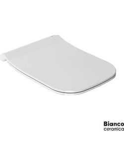 Bianco Ceramica Mizo Καπάκι Λεκάνης Τετράγωνο Πλαστικό Slim Soft Close Λευκό 508-MS36SC-300