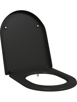 vidaXL Καπάκι Λεκάνης D-Shape Πλαστικό Μαύρο 49x36cm 42002356