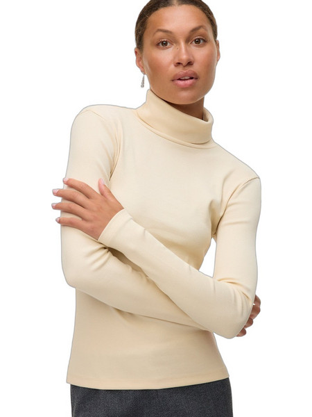 Vero Moda Γυναικείο Χειμερινό Crop Top Βαμβακερό Μπεζ 10323753