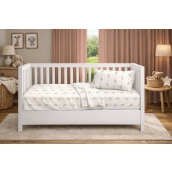 Dimcol Newborn Bear 716 Βρεφικό Πάπλωμα Κούνιας 160x120cm Λευκό Μπεζ