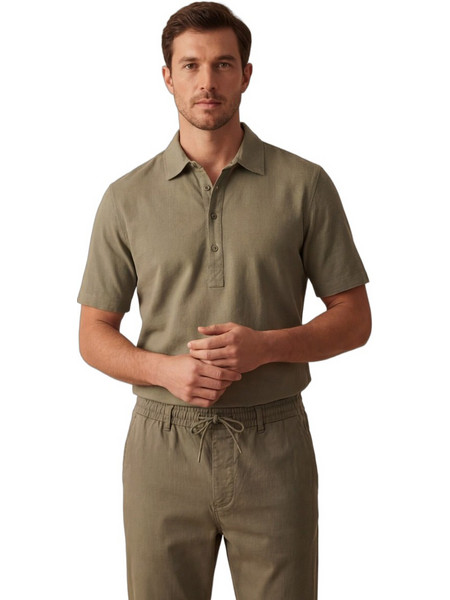 LifeStyleButiken Ανδρική Μπλούζα Polo Κοντομάνικη Χακί LS12648524-002