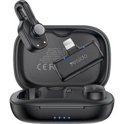 Yesido KR24 Σετ 2 Ασύρματα Μικρόφωνα Πέτου Type-C 48Khz-24Bit Μαύρο