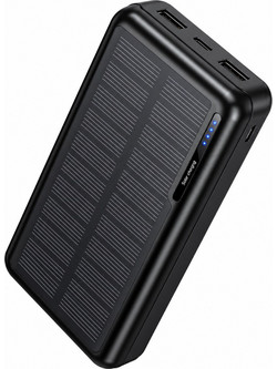 Hoco J176A Ηλιακό Power Bank 20000mAh 10W με 2 Θύρες USB-A & Θύρα USB-C Black