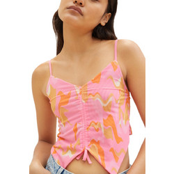 Tom Tailor Γυναικείο Καλοκαιρινό Crop Top Ροζ 1036547-31704