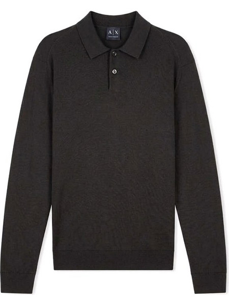 Armani Exchange Ανδρική Μπλούζα Polo Μακρυμάνικη Μαύρη XM003569AF28778U8128