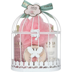 Folia Metal Cage White Musk Shower Gel 160ml + Body Milk 160ml + Body Scrub 60ml + Body Cream 100ml + Sponge