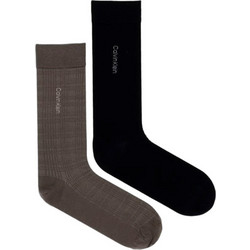Calvin Klein Ανδρικές Κάλτσες Ψηλές Ανθρακί Μαύρες 2Pack 701241440-002