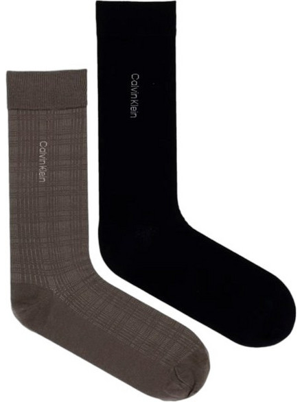 Calvin Klein Ανδρικές Κάλτσες Ψηλές Ανθρακί Μαύρες 2Pack 701241440-002