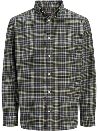 Jack & Jones Ανδρικό Πουκάμισο Βαμβακερό Καρό Μακρυμάνικο Κανονική Γραμμή 12298946