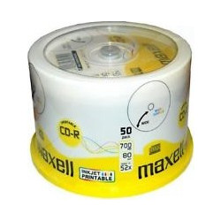 Maxell MAX-0010 Εγγράψιμα CD-R 52x Printable 700MB Cake Box 50τμχ