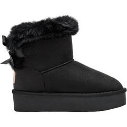 B&W Παιδικά Μποτάκια Μαύρα Suede με Γούνα BWSH543002-BLAC