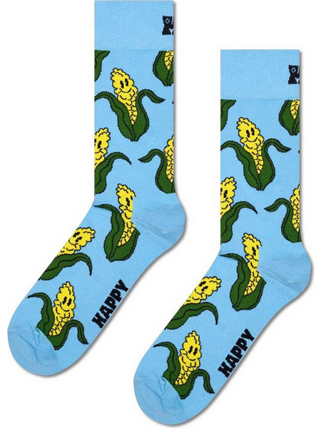 Happy Socks Corn Ανδρικές Κάλτσες Ψηλές με Σχέδια Γαλάζιες P002575