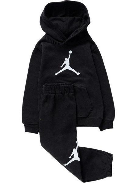 Jordan Jumbo Jumpman Fleece Pullover Παιδικό Σετ Φόρμας Μαύρο 85G247-023
