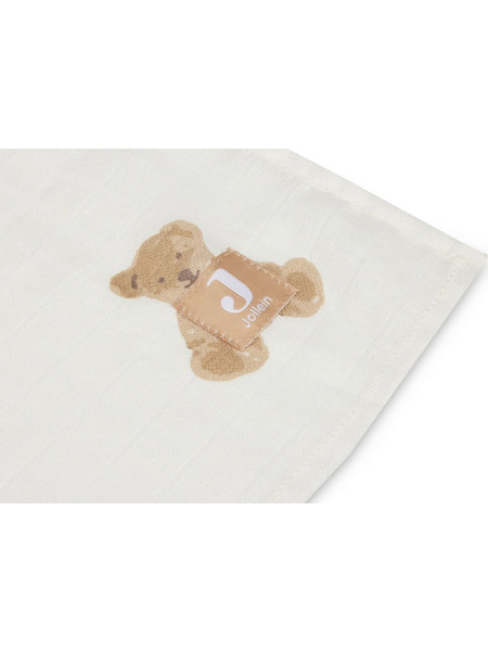 Jollein Teddy Bear Πάνες Αγκαλιάς από Μουσελίνα Μπεζ 115x115cm 2τμχ 535-852-66095