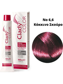 Clady Color 6.6 Dark Red Μόνιμη Βαφή Μαλλιών 100ml