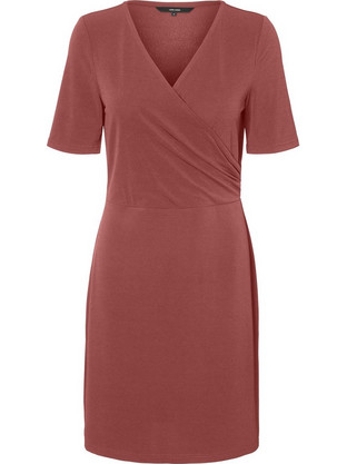 Vero Moda Mini Καλοκαιρινό Καθημερινό Φόρεμα Κρουαζέ Κόκκινο 10227456