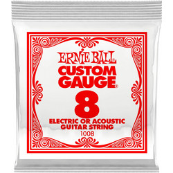 Ernie Ball 1008 Χορδή Ηλεκτρικής / Ακουστικής Κιθάρας Plain Steel 8"