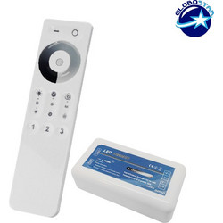 GLOBOSTAR(R) 04038 CORE Dimmer 1CH DC 12-24V 12A 288W Max IP20 - RF 2.4GHz Ασύρματο Χειριστήριο Αφής 1 Ζώνης - M8.5xΠ4.5xΥ2.5cm