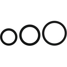 EasyToys Three Size Cock Ring Σετ Ελαστικά Δαχτυλίδια Πέους & Όρχεων Σιλικόνης Μαύρα 3τμχ
