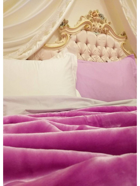Κουβέρτα Υπέρδιπλη 220x240 Βελουτέ - Natural Home CK-BLANKET Φούξια