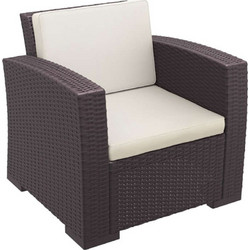 Zougris Monaco Πολυθρόνα Κήπου Rattan Καφέ 53.0811