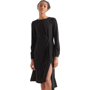 Superdry Ecovero Twist Midi Καθημερινό Φόρεμα Μαύρο W8010768A-02A Superdry Ecovero Twist Midi Καθημερινό Φόρεμα Μαύρο W8010768A-02A