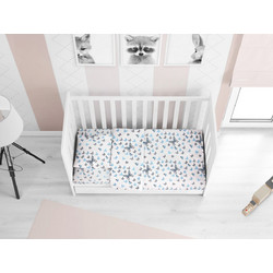 Dimcol Butterfly 56 Σετ Βρεφικά Σεντόνια Κούνιας Βαμβακερά 120x160 Blue