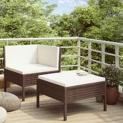 vidaXL Σετ Σαλόνι Κήπου Rattan 2τμχ Καφέ 310205