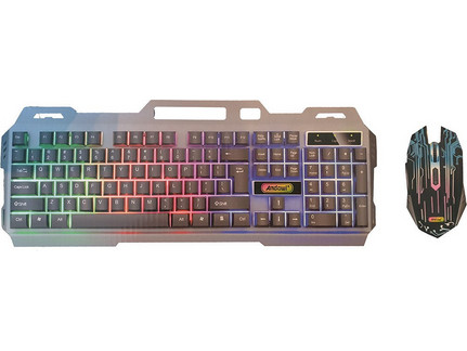 Andowl Q-808 Σετ Gaming Πληκτρολόγιο RGB Grey