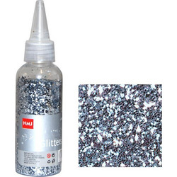 Glitter νιφάδες 1/24'' σε μπουκάλι ασημί 30γρ