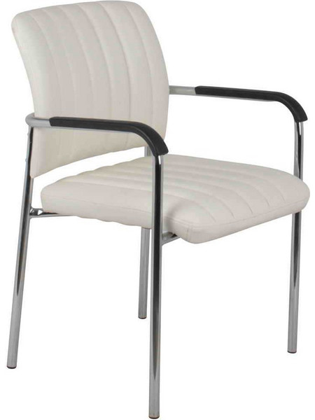 Πολυθρόνα Επισκέπτη DENIM Χρώμιο/PU Εκρού 57x60x83cm (Σετ 5 ΤΕΜ)