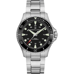 Hamilton Khaki Navy Ανδρικό Ρολόι Αυτόματο με Ασημί Μεταλλικό Μπρασελέ H82515130