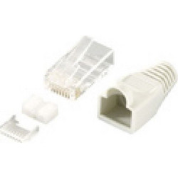 RJ45 Connector UTP Cat.6 with insert bar & boot, grey, set of 100pcs, Equip (0121175)
