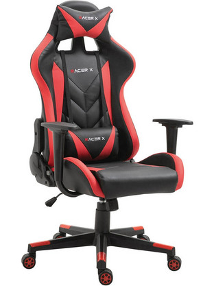 Varossi Racer Καρέκλα Gaming Δερματίνης με Ρυθμιζόμενα Μπράτσα Μαύρη Κόκκινη 500-061