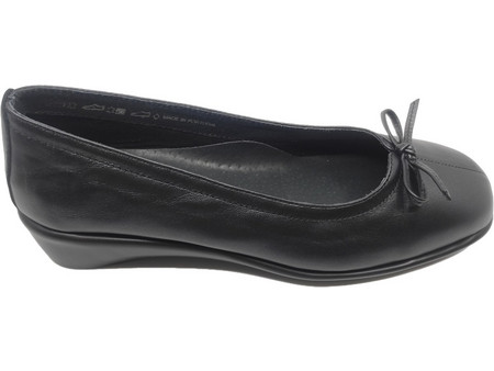 Γυναικεία γόβα δερμάτινη Αναπαυτική comfort soft Αερόσολα AEROBICS 6652-015 Μαύρο Μεταλλικό