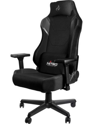 Nitro Concepts X1000 Καρέκλα Gaming Υφασμάτινη με Ρυθμιζόμενα Μπράτσα Μαύρη