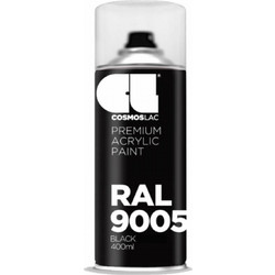 Cosmoslac Premium Acrylic Paint Σπρέι Βαφής Black RAL9005 Gloss 400ml