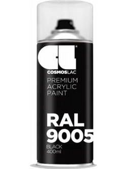 Cosmoslac Premium Acrylic Paint Σπρέι Βαφής Black RAL9005 Gloss 400ml