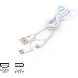 Osio OTU-495W Καλώδιο USB σε micro USB & USB TYPE C με αντάπτορα - 1 m