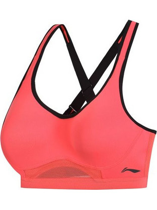 Li-Ning Sport Plus Fitness Bra Αθλητικό Μπουστάκι με Μέτρια Στήριξη Κοραλί AUBP016-2H-1-1