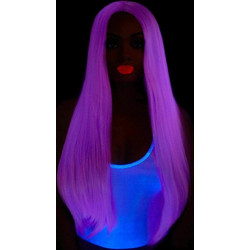 Long straight center part wig - Lavender