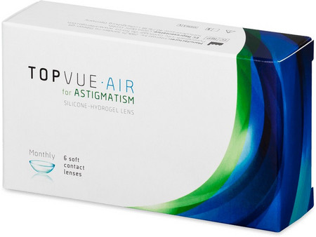 Topvalue Air Μηνιαίοι Φακοί Επαφής Αστιγματικοί Σιλικόνης Υδρογέλης 6τμχ