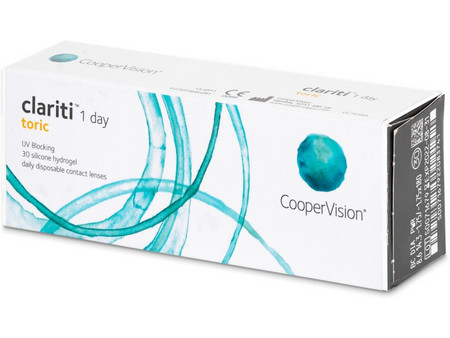 CooperVision Clariti Toric Ημερήσιοι Φακοί Επαφής Αστιγματικοί Σιλικόνης Υδρογέλης με Φίλτρο UV 30τμχ